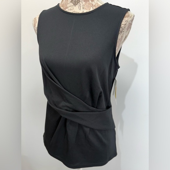 NORDSTROM RACK Black Asymmetrical twist front sleeveless Top size S - Picture 2 of 13